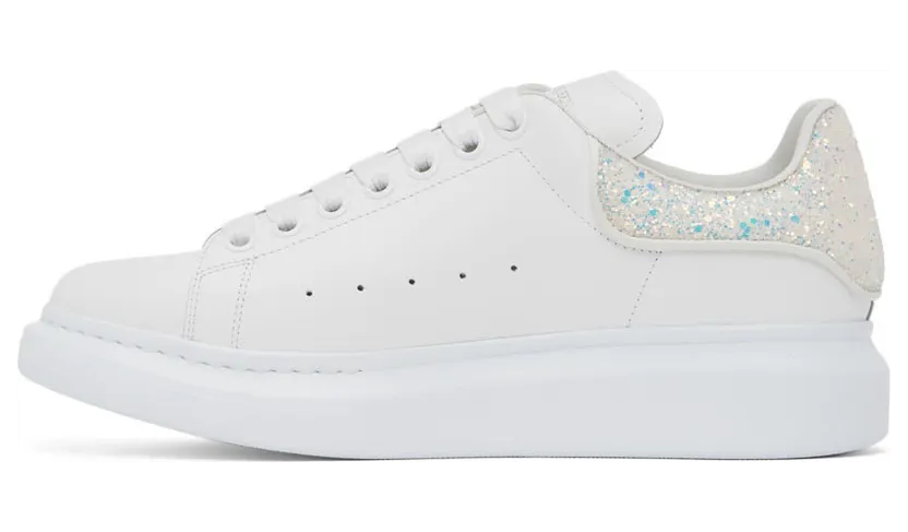 Alexander McQueen White & Navy Glitter Oversized Sneakers (558945WIB9T) (3)