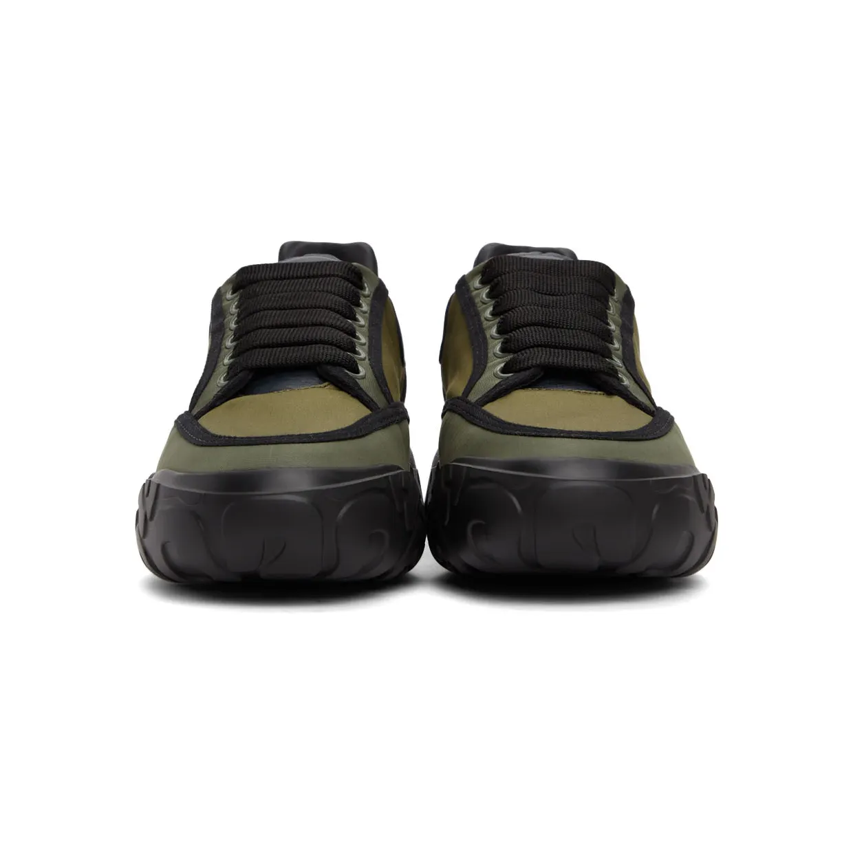 Alexander McQueen Khaki & Burgundy Court Sneakers (682813W4RQ5) (2)
