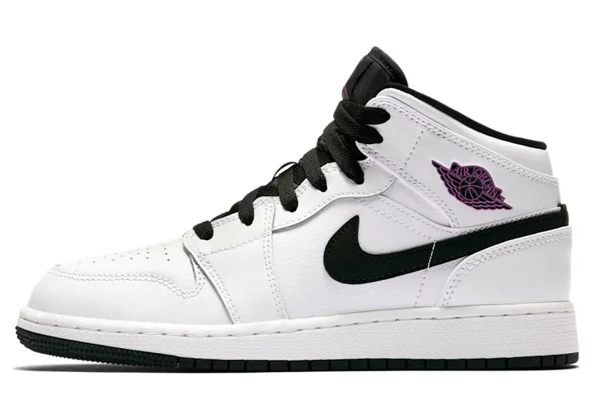 Air Jordan 1 Mid GG “White / Black / Fuchsia Blast” (555112-138)