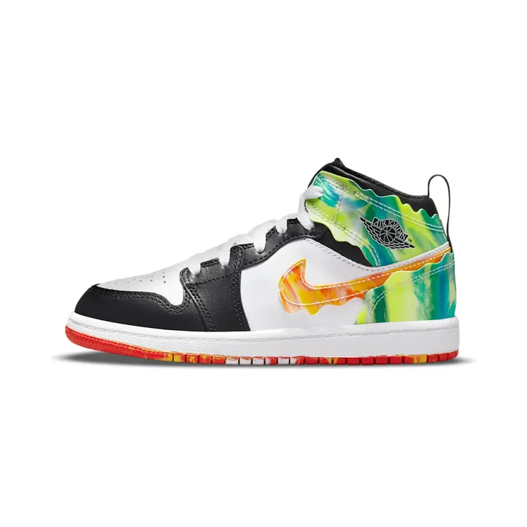 Jordan 1 Mid SE Wavy (PS) “Black / Team Orange / Kumquat / White” (DJ6562-038)