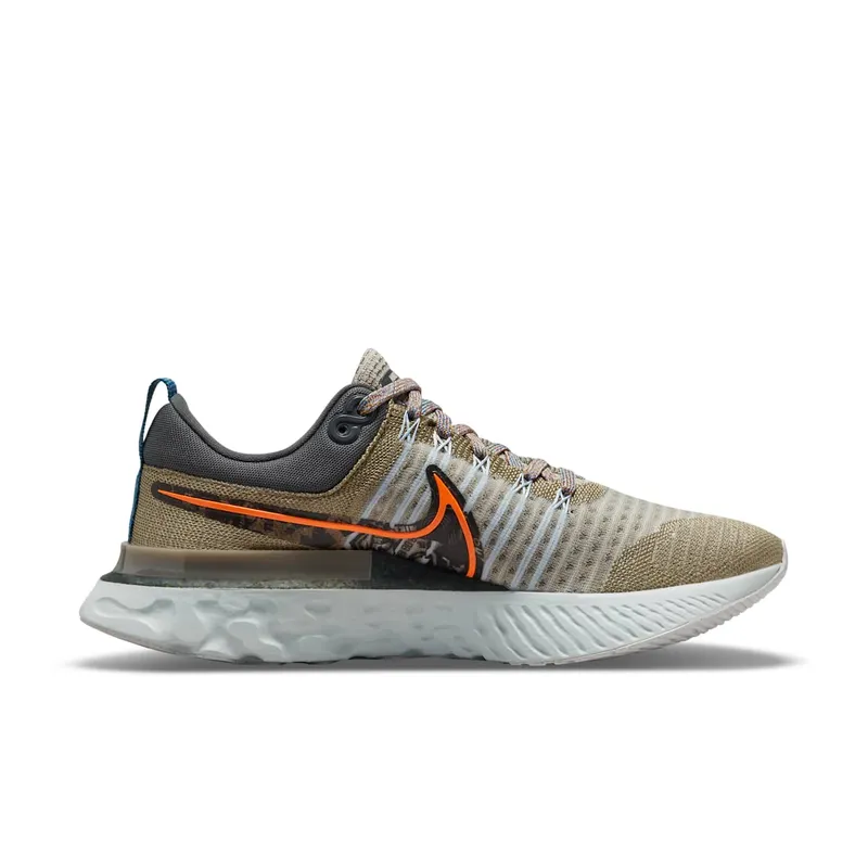 Nike React Infinity Run Flyknit 2 Light Bone Grey Orange (DC4577-001)