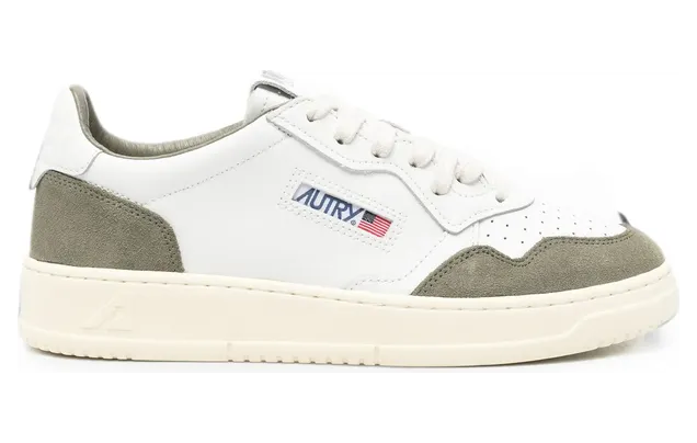 Autry Medalist Calf Suede-panelled “White/Green” (AULM FT21)