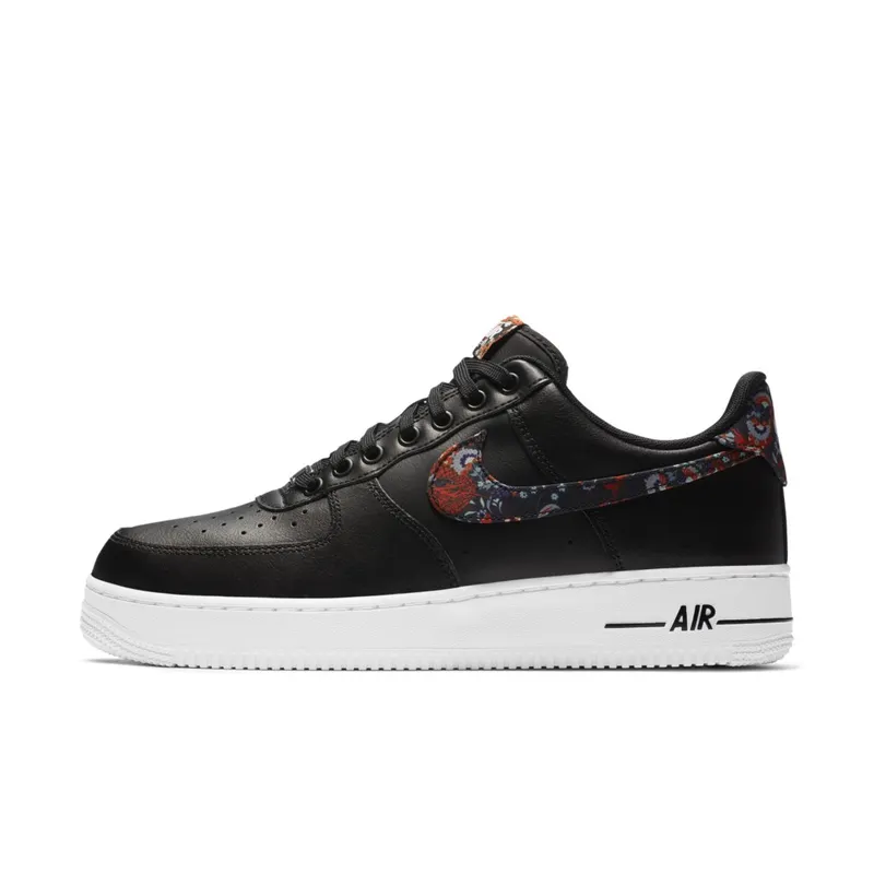 Nike Air Force 1 Low Black Floral Black/White-Game Royal-Multi-Color (CZ7933-001)