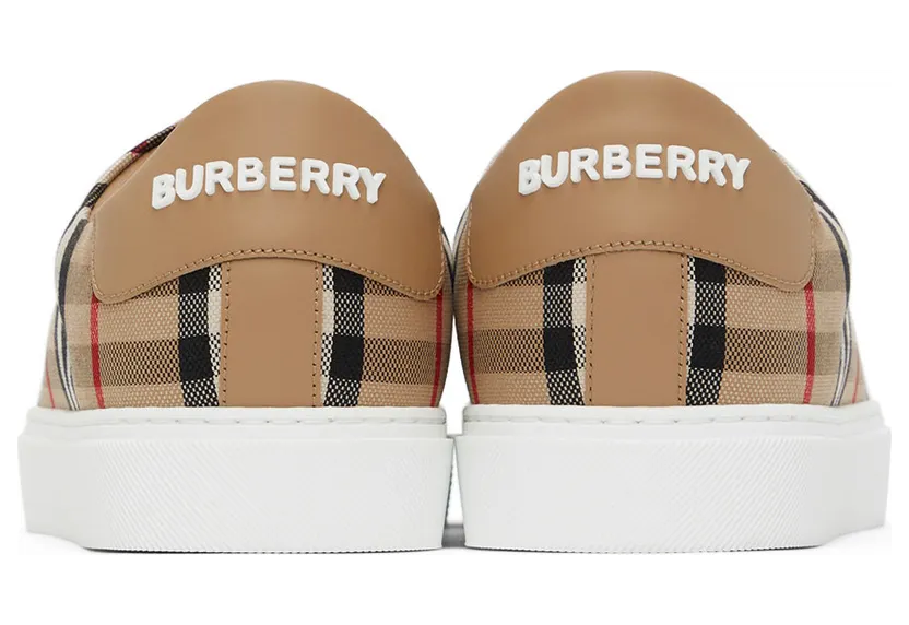 Burberry Beige New Albridge Check Sneakers (8049777) (2)