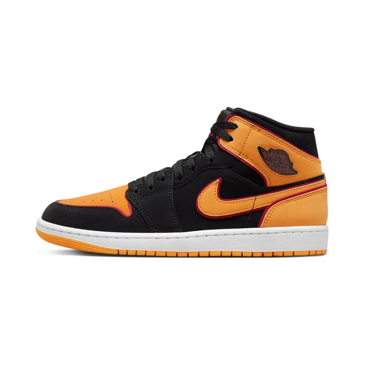 Air Jordan 1 Mid “Black / Cardinal Red / White / Vivid Orange” (FJ4923-008)