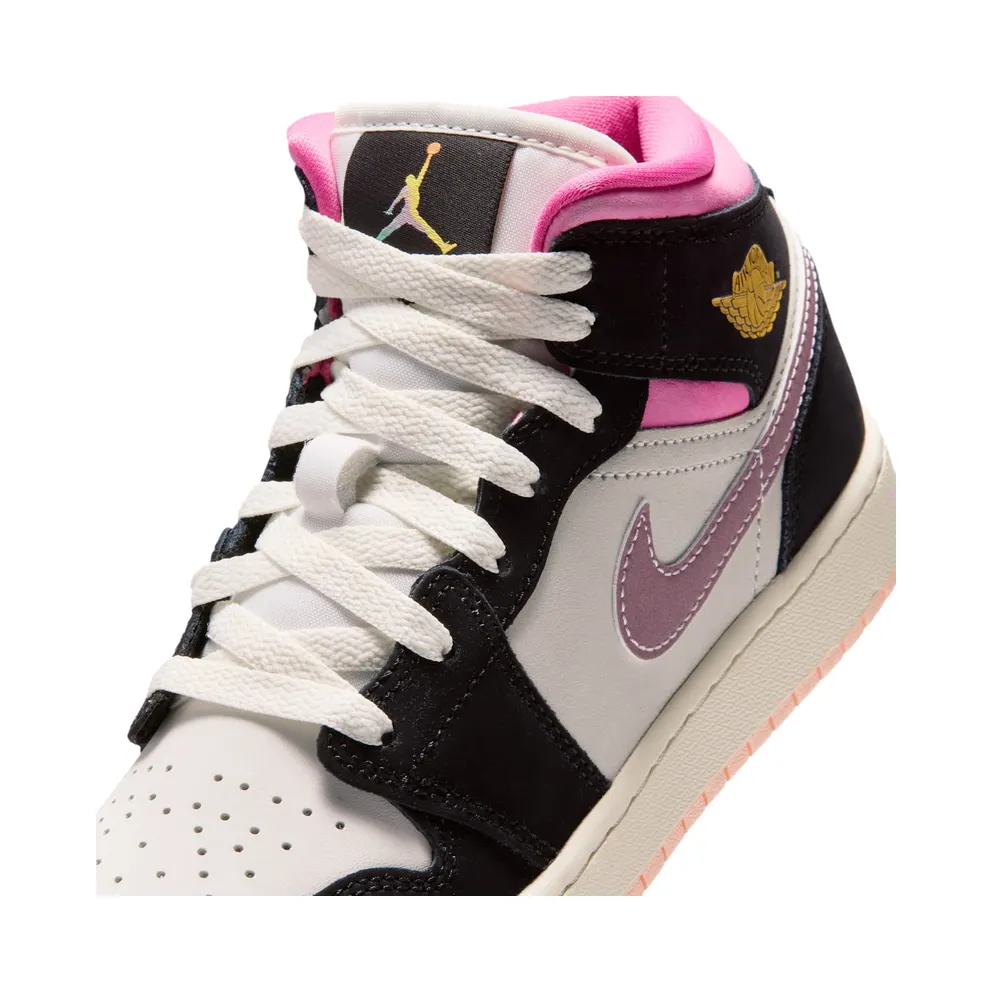 Nike Air Jordan 1 Mid SE “Black / Sail / Pinksicle / University Gold” (II1254-001)