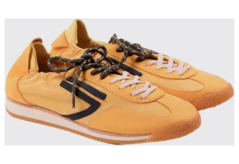 Puraai Panther Vegan Leather and Nylon Sneakers Yellow (PU602P023)