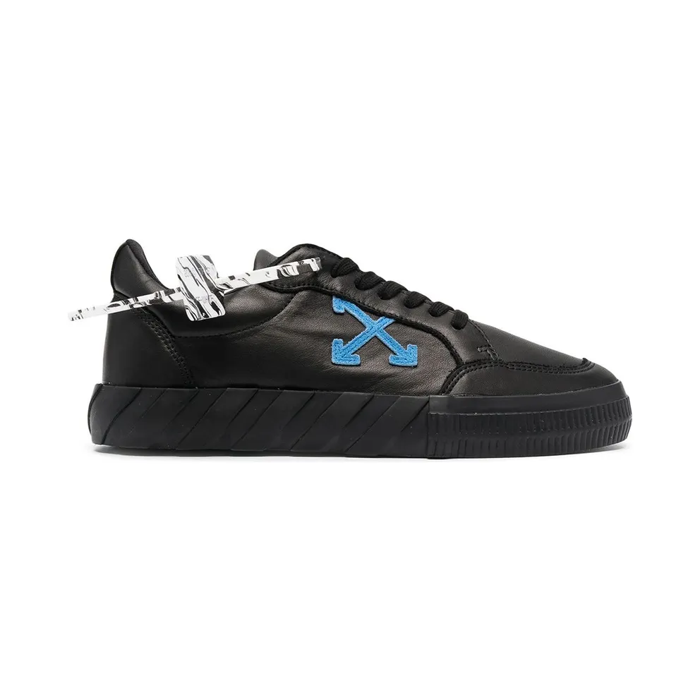 OFF-WHITE Vulc Low Black/Blue Leather SS21 (OMIA085R21LEA0011045)