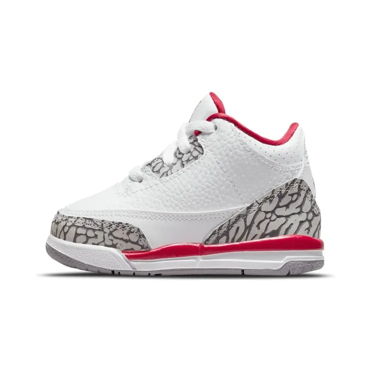 Air Jordan 3 Retro Cardinal (TD) “White / Cardinal Red / Cement Grey / Light Curry” (832033-126)