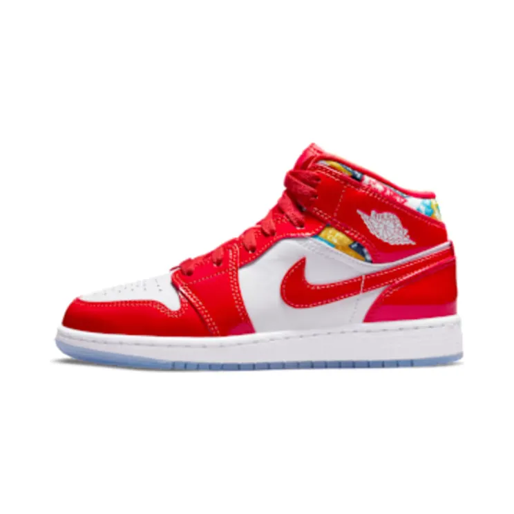 Air Jordan 1 Mid SE Barcelona Sweater (GS) “Chile Red / Pollen / Armoury Navy / White” (DC7248-600)