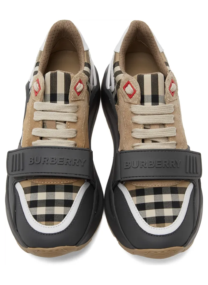 Burberry Tan & Grey Ramsey Sneaker (8032371) (5)