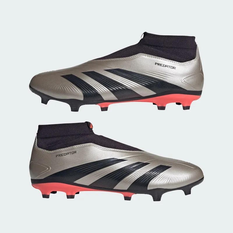 adidas Predator League Laceless FG Platinum Metallic Aurora Black Turbo (IF6331)