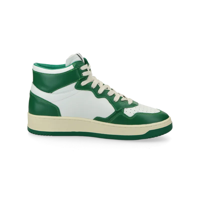 Autry Medalist Mid W (leat / leat / white / green) – AUMWWB03