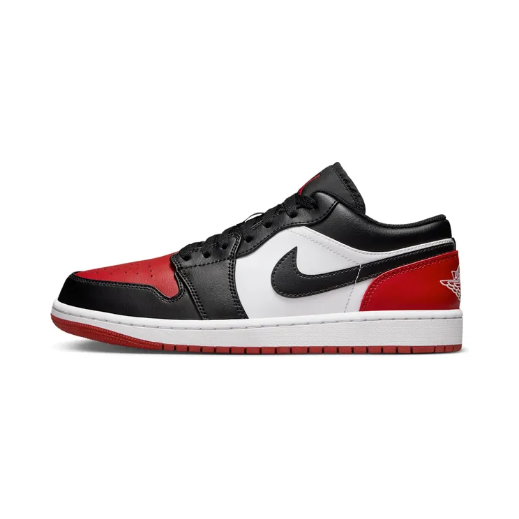 Air Jordan 1 Low Bred Toe “White / Varsity Red / Black” (553558-161)