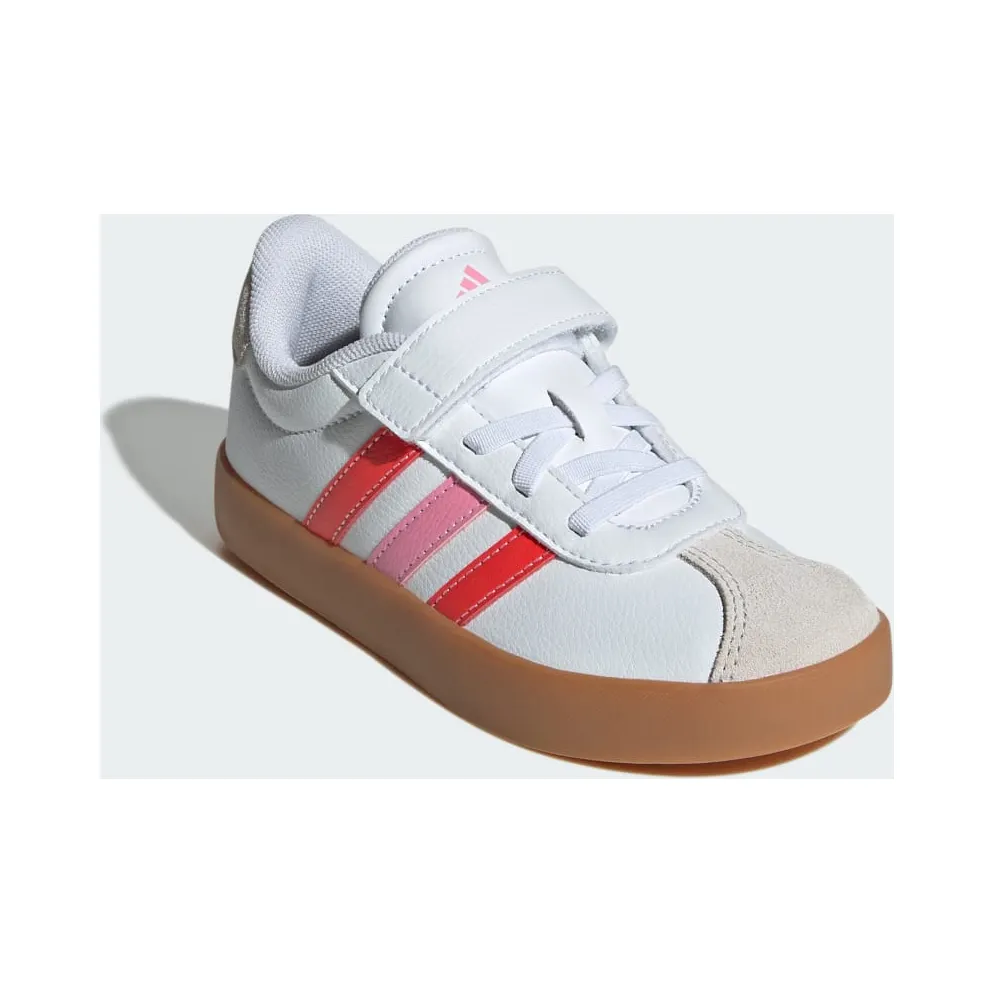Adidas VL Court 3.0 Skateboard Shoes Kids Cloud White / Bright Red / Bliss Pink (JH6318)