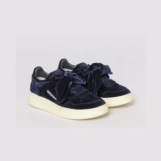 Autry Medalist Platform Low Velvet Sneakers Blue (AULWVF03)
