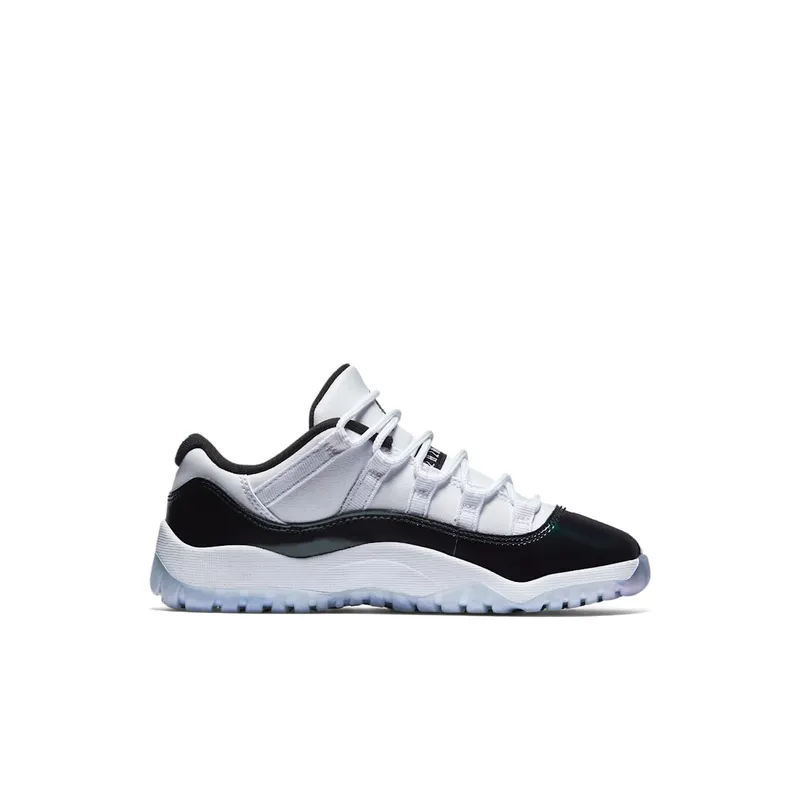 Jordan 11 Retro Low Iridescent (PS) White/Black-Emerald Rise (505835-145)