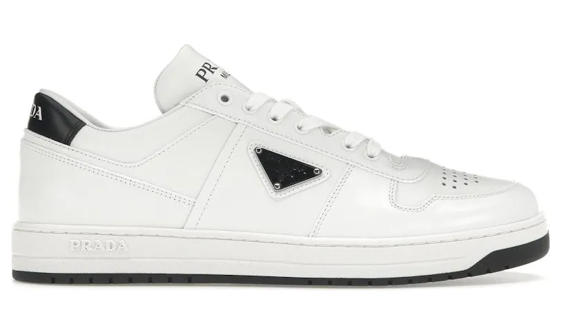 Prada Downtown Low Top Sneakers Leather White Black (2EE364_3LJ6_F0964)