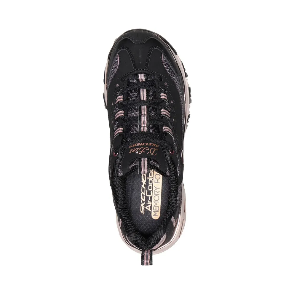 Skechers D’Lites – Chrome Wave Sneaker Black/Roos Gold