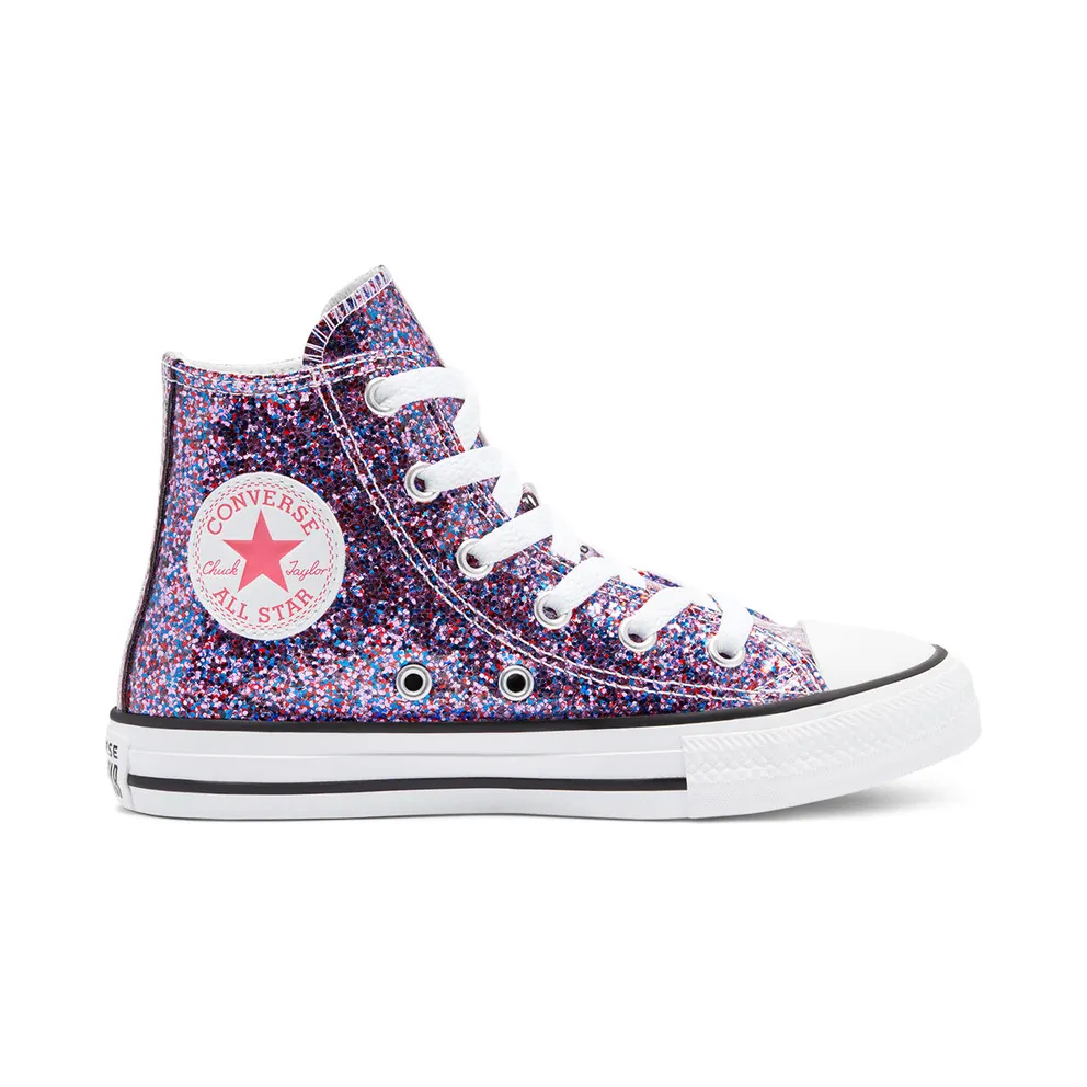 Converse Coated Glitter Chuck Taylor All Star High Top Bold Pink/white/black (670176C)