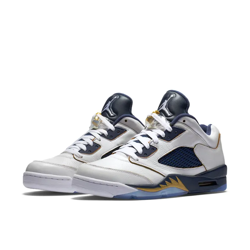 Jordan 5 Retro Low Dunk From Above White/Metallic Gold Star – Midnight Navy (819171-135)