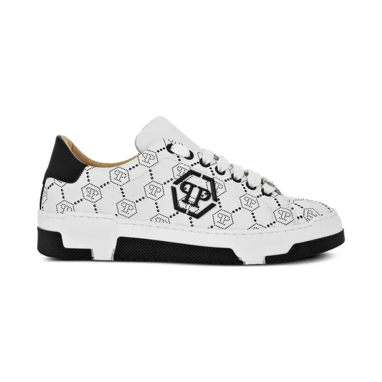 Philipp Plein Leren met monogram-patroon “White” (PAESUSC0770PLE010N)