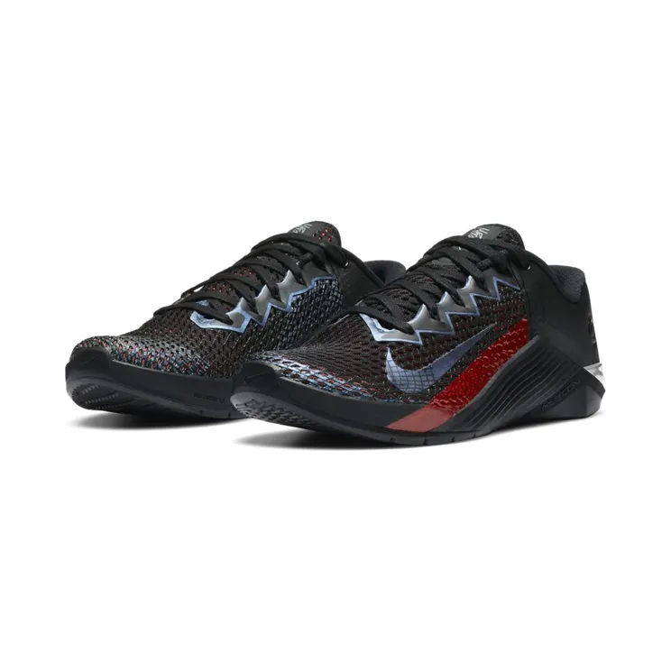 Nike Metcon 6 Mat Fraser “Black / Bright Crimson / Metallic Silver” (CW6882-006)