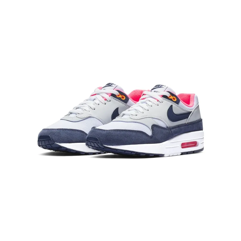 Nike Air Max 1 Pure Platinum Midnight Navy Racer Pink (W) White/Midnight Navy-Pure Platinum-Racer Pink-Laser Orange (319986-116)