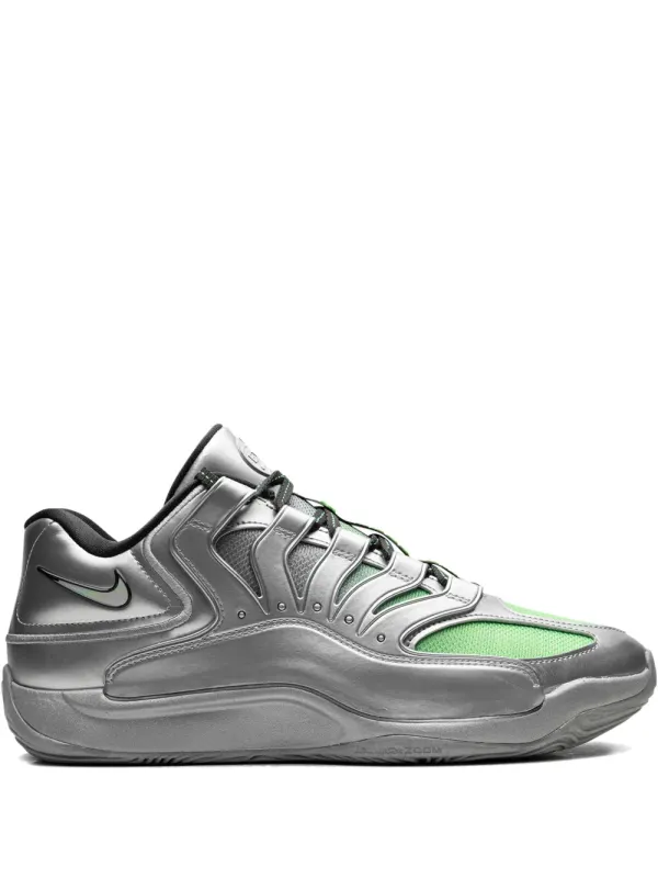 Nike KD 18 EYBL Metallic Silver/Green Strike/Dark Smoke Grey sneakers – Grey (IF2518)