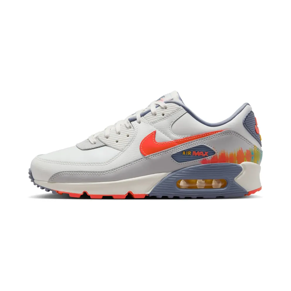 Nike Air Max 90 Premium “Summit White Ashen Slate Pure Platinum Bright Crimson” (HJ9147-121)