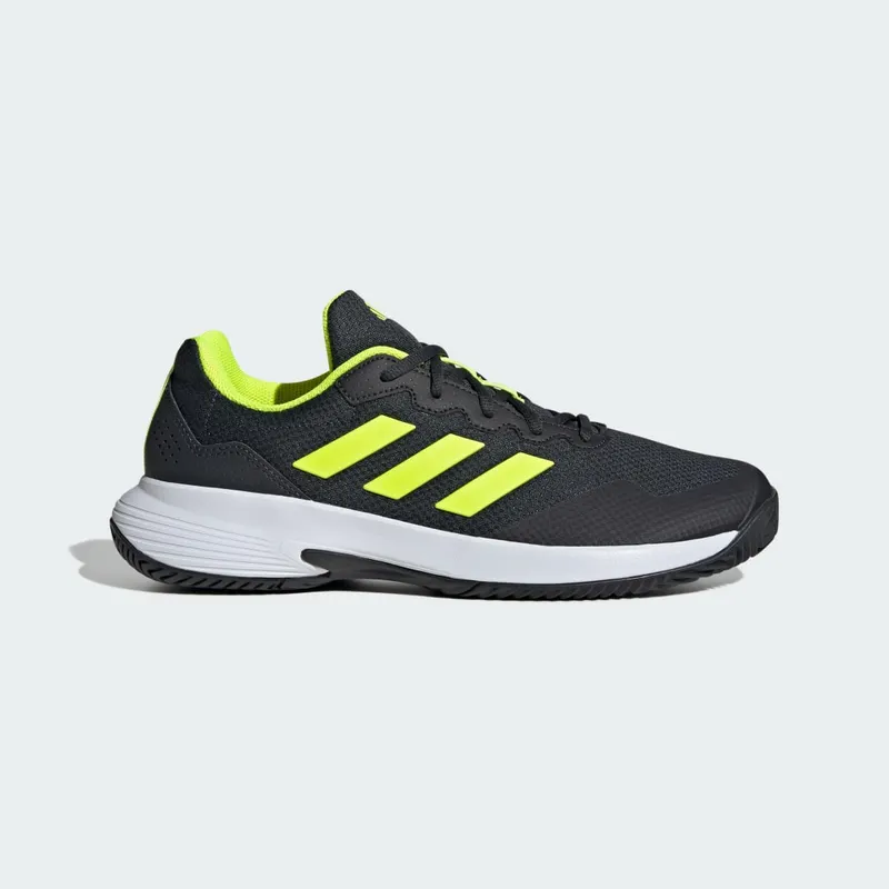 Adidas Gamecourt 2.0 Tennis Shoes Carbon / Lucid Lemon / Cloud White (JH9013)