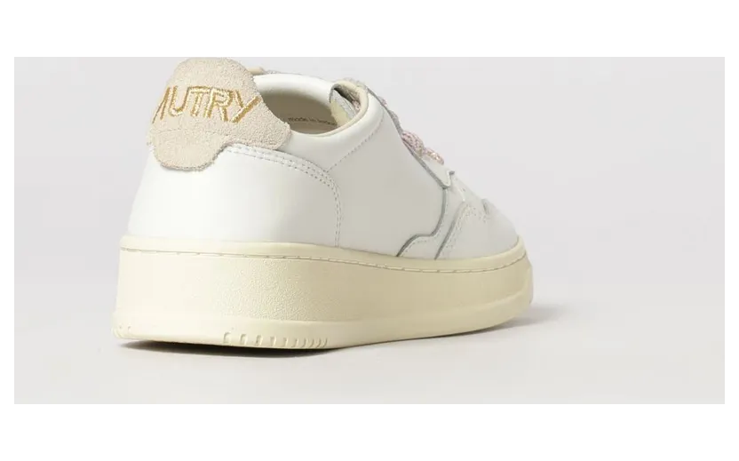 Autry Medalist Low Bicolor Leather Sneakers with Perforated Toe Yellow Cream (AULWSW04) (2)