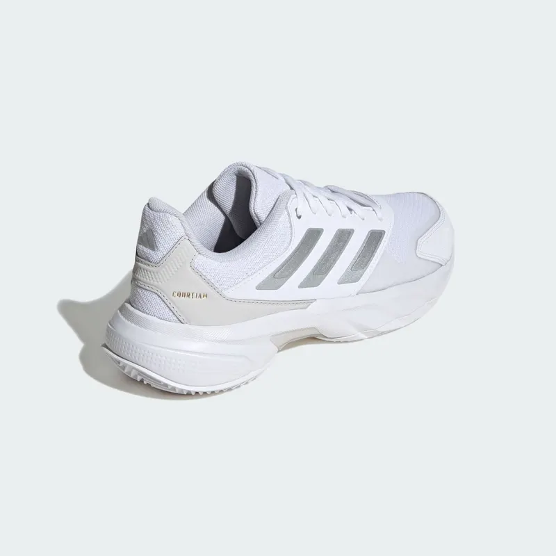 Adidas Courtjam Control 3 Clay Tennis Shoes Cloud White / Silver Metallic / Grey One (JS2894)