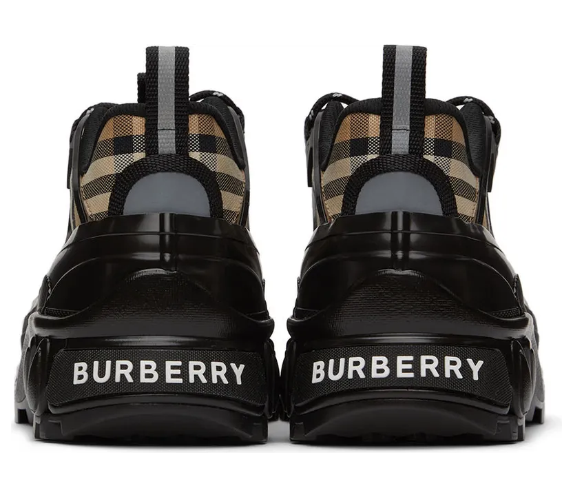 Burberry Black & Beige Arthur Check Sneakers (8056921) (2)