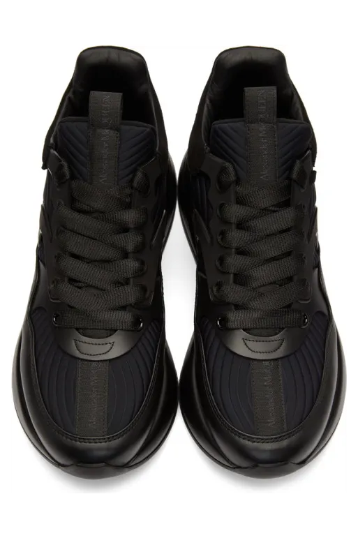 Alexander McQueen Black Leather Sneakers (604281WHXI1) (4)
