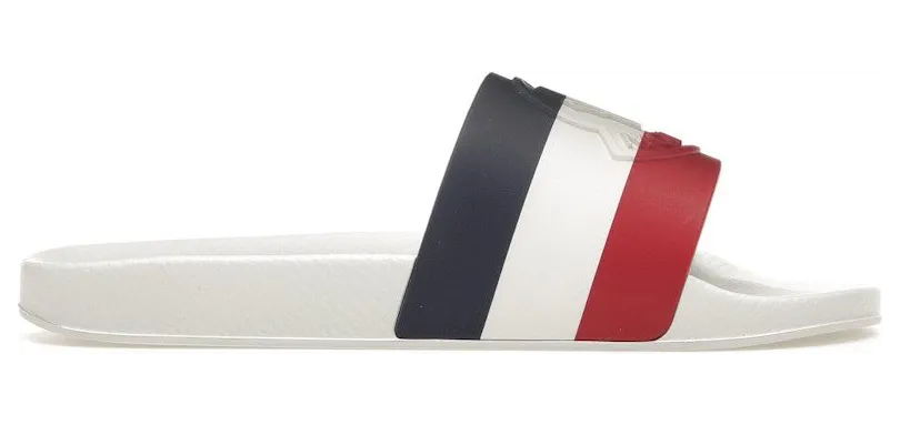 Moncler Basile Pool Slides White Tricolour (C7000001A49998)