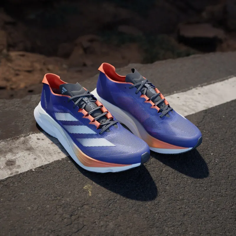 Adidas Adizero Boston 12 Lucid Blue / Cloud White / Impact Orange (JI4475)