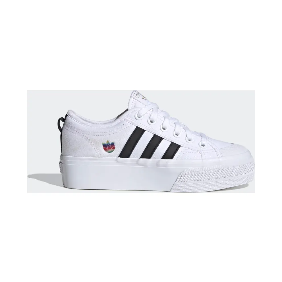 adidas Nizza Platform Schuh Cloud White / Core Black / Gold Metallic (FX8538)