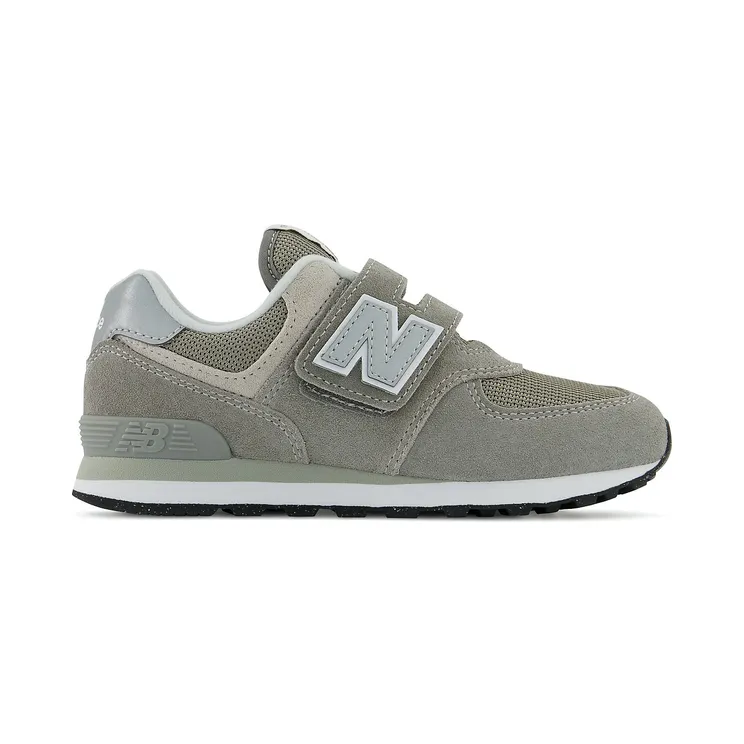 New Balance Kids Gray 574 Core Hook & Loop Little Kids Sneakers (PV574EVG)