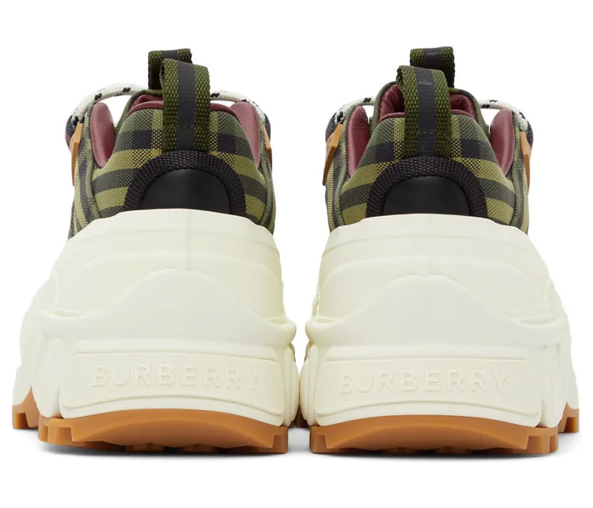 Burberry Green & Burgundy Check Arthur Sneakers (8043099) (4)