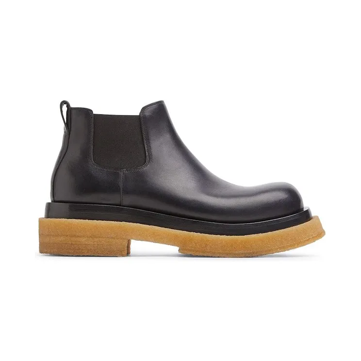 Bottega Veneta Lug Cropped Chelsea Boot Black Gum (668369VBS501000)