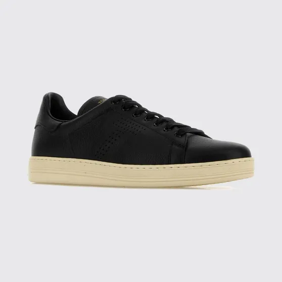 Tom Ford Warwick Sneakers in Grained Leather Black 1 (J1507LCL045LNWB)