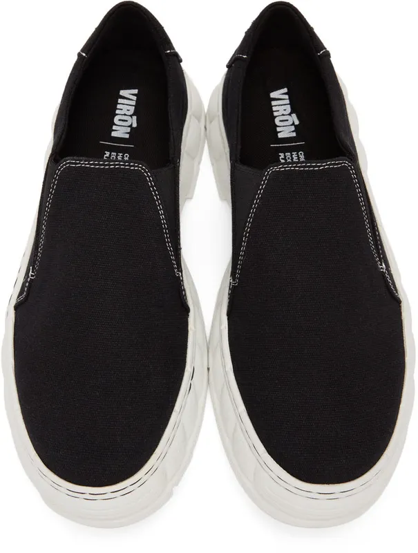 Virón SSENSE Exclusive Black Recycled Canvas 1984 Slip-On (1984-04-C-910)