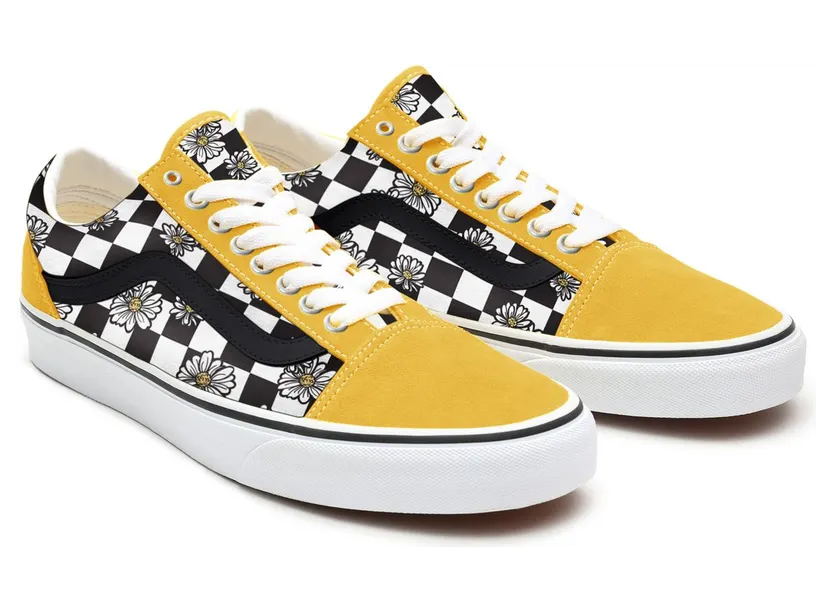 VANS Gepersonaliseerde Recycled Materials Daisy Checkerboard Old Skool Geel (VN0A3CST141)
