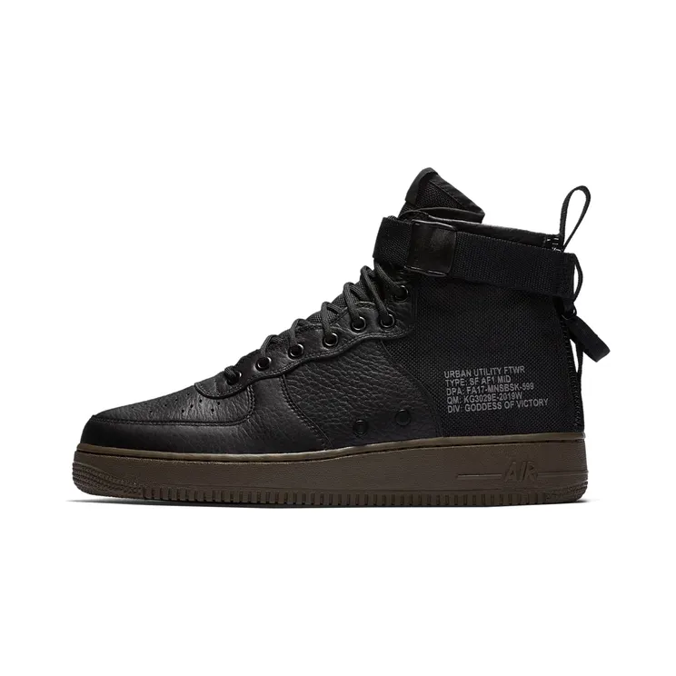 Nike SF AF1 Mid “Black / Dark Hazel” (917753-002)