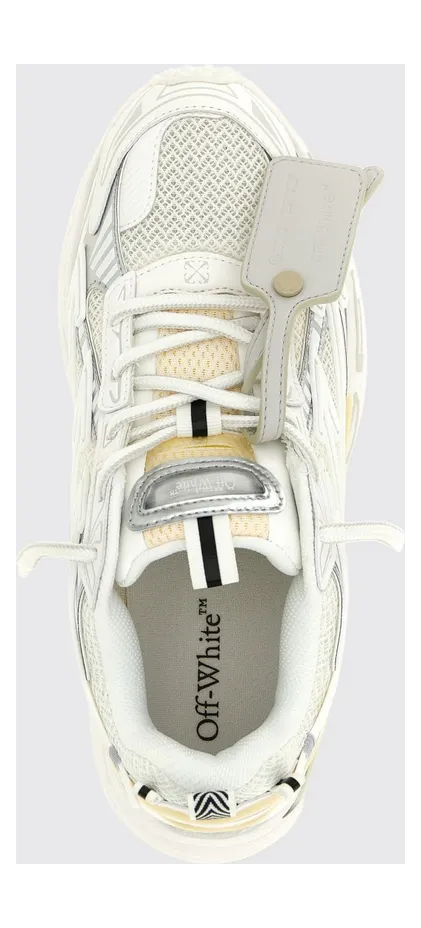Off-White Be Right Back Low-Top Sneakers in Leather and Mesh with Notched Sole White (W289C9F0010101) (3)