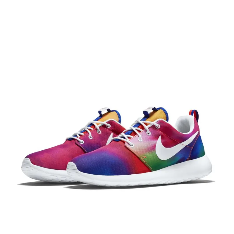 Nike Roshe Run Tie Dye Rainbow Court Purple/White-Total Crimson (655206-518)