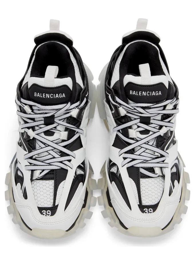 Balenciaga Black & White Track Sneakers (647742-W3BZ2-9010) (5)