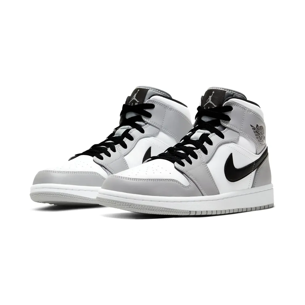 Jordan 1 Mid Light Smoke Grey Light Smoke Grey/Black-White (554724-092)