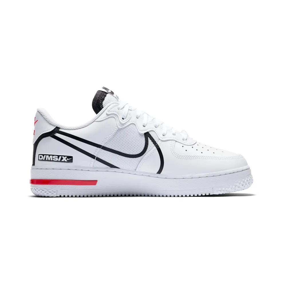 Nike Air Force 1 React White Black Red (2020) (CD4366-100)